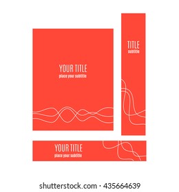 Set of red banners with abstract wave concept. Vector illustration.