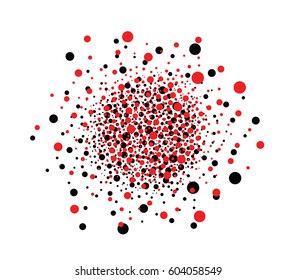 Set Of Red And Black Abstract Circles