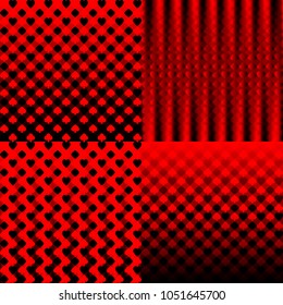 A set of red and black backgrounds with an ornament from poker suits of playing cards. Icons of playing cards for decorating the textures of poker rooms.

