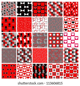 set of red and black celebration patterns