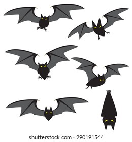 Set of Red black flying and movement.  Halloween vector illustration