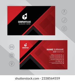 Set of Red and black Modern Corporate Business Card Design Templates, vector eps 10