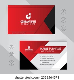 Conjunto de plantillas de diseño de tarjetas de visita corporativas rojas y negras modernas, vector eps 10