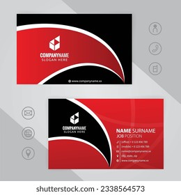 Set of Red and black Modern Corporate Business Card Design Templates, vector eps 10