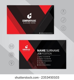 Set of red and black Modern Corporate Business Card Design Templates, vector eps 10