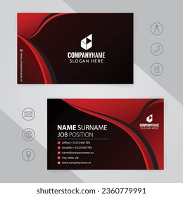 Set of red and black Modern Corporate Business Card Design Templates, vector eps 10