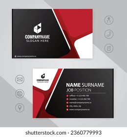 Set of red and black Modern Corporate Business Card Design Templates, vector eps 10