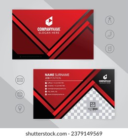 Conjunto de plantillas de diseño de tarjetas de visita modernas de color rojo y negro, vectores eps 10