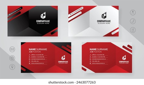 Set von Rot-und Schwarz-Web-Banner-Vorlagen, Coverpage Standardgrößen mit Platz. Vektorillustration