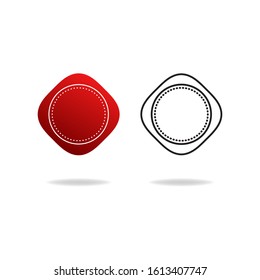 Set of red blank stamp isolated on white background. Vector illustration