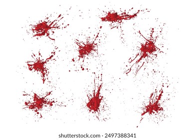 Set von rotem Blut künstlerische Schmutzspritzer Banner Hintergrund