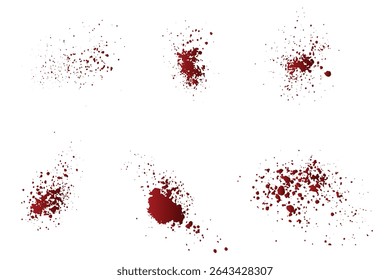 Conjunto de diseño de fondos de salpicaduras de sangre roja