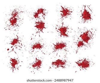 Set of red blood splatter background illustration