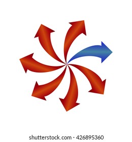 A set of red and blue arrows, icons vector