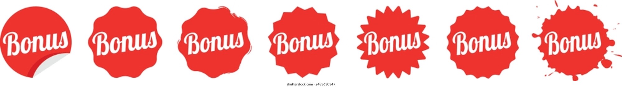 Set of red "Bonus" sign