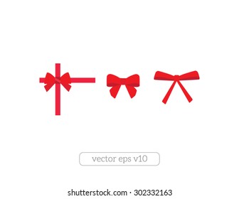 Set of red bows Vector