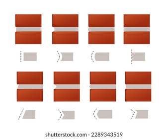 Set of red bricks vector illustration on white background