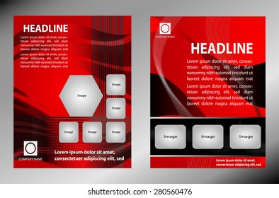 Set of Red brochure/flyer design 