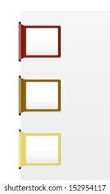Set of red, brown and yellow stylish blank labels / The set of blank folded labels / The ribbon style label