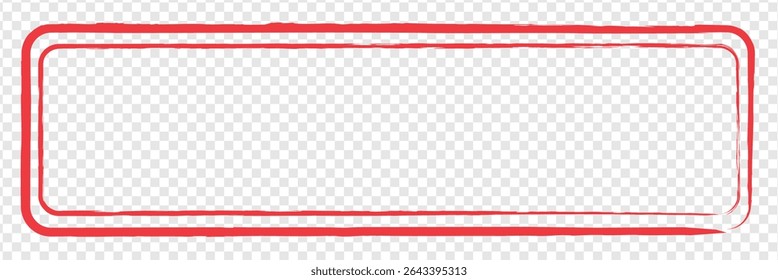 Set of red brush painted ink stamp frames with place for your design element. red brush painted ink stamp heart frame on transparent background. Eps 10. 