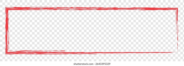 Set of red brush painted ink stamp frames with place for your design element. red brush painted ink stamp heart frame on transparent background. Eps 10. 