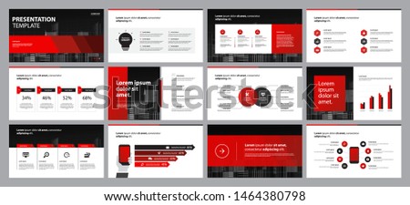 set red business presentation backgrounds design template and page layout design for brochure ,book , magazine,annual report and company profile , with infographic elements graph design concept