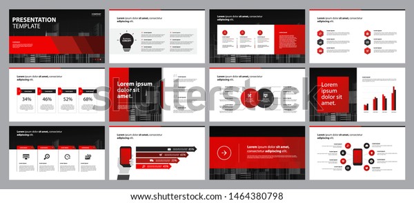 Set Red Business Presentation Backgrounds Design Stock Vector (Royalty ...