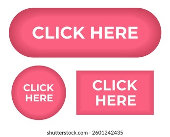 Set of red buttons of different shapes vector
Vector set of buttons oval, square, round
Set of 3D buttons