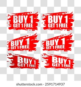 set of red buy 1 get 1 free labels 
