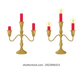 set of red candle candlesticks