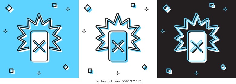 Set Red card football icon isolated on blue and white, black background. Referee card.  Vector