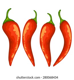 Set of red chili pepper