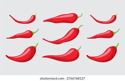  Set of Red Chili Peppers