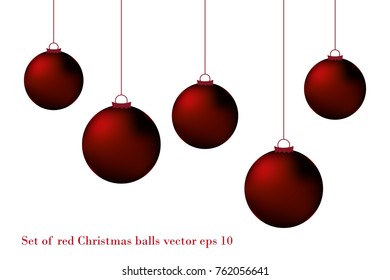 Set of red Christmas balls  vector eps10