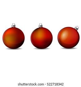 Set of red Christmas balls for Your design
