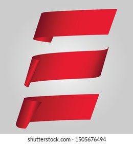 set of red Christmas banner,red  Web Ribbons With Gradient Mesh on white background,Vector illustration. Place for your text. Ribbons for business and design. Design elements