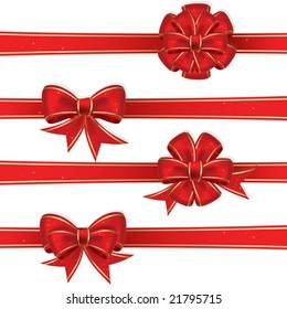 Set from red christmas bows