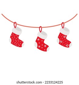 set of red christmas socks for gift