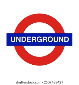 Set Red Circle Blue Mind The Gap Underground Greater North London Tottenham England Rapid Transit System Metropolitan Railway Mind The Gap Logo Symbol Sign Emblem Badge Vetor