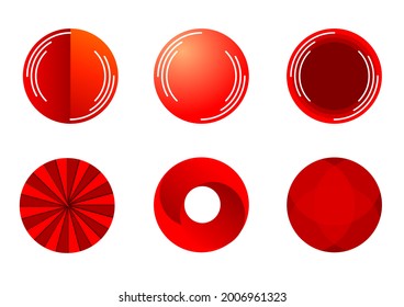 Set of red circle logo as vector illustration with free copy space. The background of logo for banner, business, products concept.