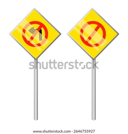 set red circle shape no sharp turn right and left arrow road traffic prohibitory sign direction icon. highway route collection road flat symbol for web mobile isolated white background illustration.