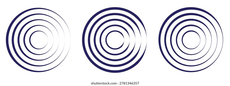 Set of Red Concentric Circles Indicating Pain or Signal Keywords: pain, signal, concentric