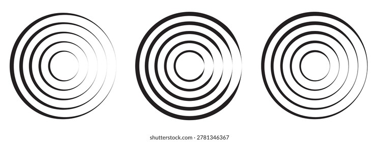 Set of Red Concentric Circles Indicating Pain or Signal Keywords: pain, signal, concentric