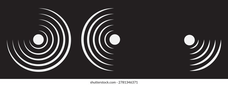 Set of Red Concentric Circles Indicating Pain or Signal Keywords: pain, signal, concentric