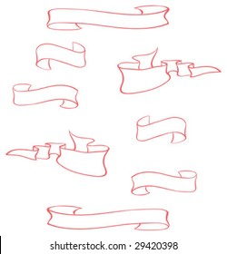 set red contour banners