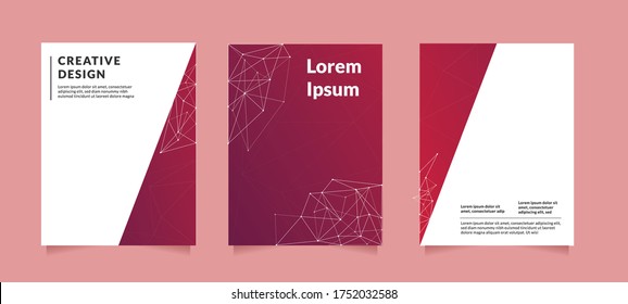 set of red cover design. Futuristic design posters, background, poster, brochure and social media post template. Vector eps 10. 