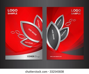 set red Cover design vector illustration, brochure flyer, Annual report  Layout, book, booklet, poster, leaflet