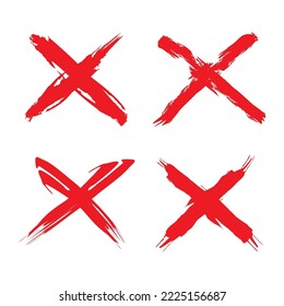 set of red crosses vector. X symbol icon