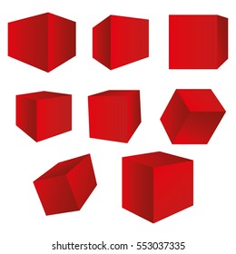 set of red cubes