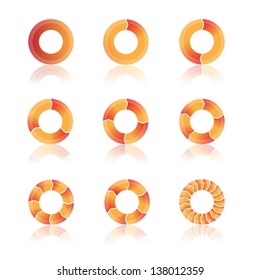 set of red diagrams for your template